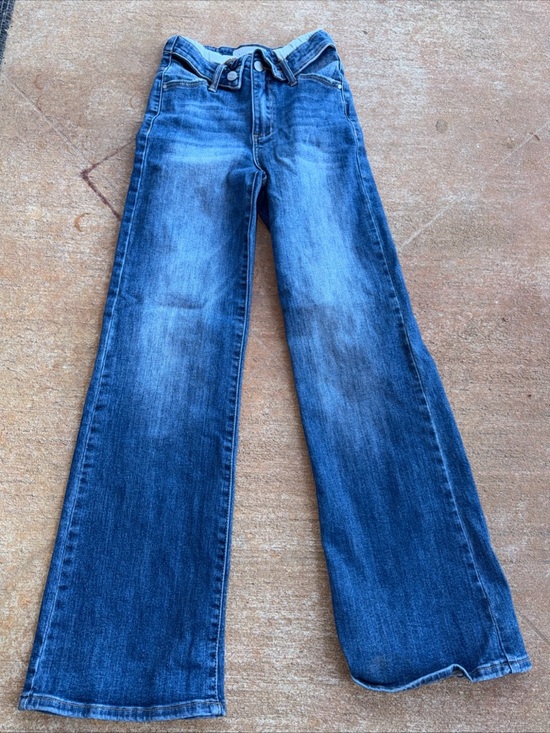 Risen Jeans Denim - Risen Jeans Jane Mid-Rise Faux Fold Over Straight Leg Jeans 1/25 RDP5314 Denim *